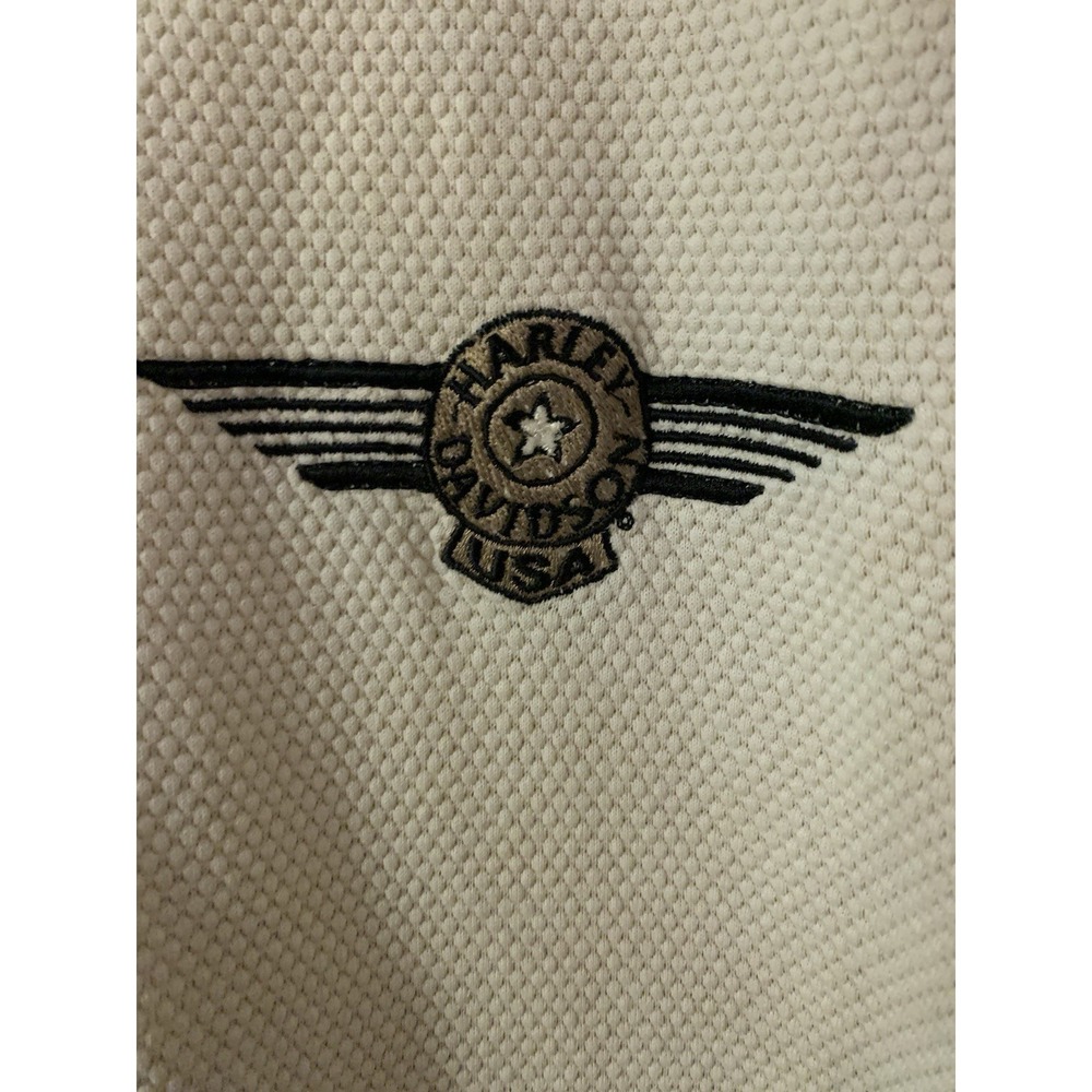 Mens XL Woodstock Harley Davidson Waffle Knit Polo Short Sleeve Shirt USA - Picture 2 of 8